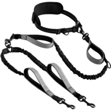 Hands-Free 2-In-1 Pet Leash, Reflective Elastic Pet Leash, Outdoor Sports Running Dog Leash - Retractable, Thickened Foam Handle, Anti-Pull Pet Leash - Multicolor - View 10