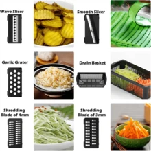 13-In-1 Professional Original Vegetable Slicer - Vegetable Slicer And Meat Grinder, Food Slicer With Container, Fruit Slicer, Kitchen Utensils And Accessories, Essential Home Manual Kitchen Tool Set, Suitable For Potato, Carrot, Cucumber And Other Ingredients, Efficient Slicer, Compact Design, Ideal Choice For Busy Mothers, Kitchen Supplies, Kitchen Accessories, Cheese Grater, Kitchen Vegetable Slicer, Kitchen Multi-Function Cutter, Vegetable Slicer, Vegetable Shredder, Kitchen Gadgets - Multicolor - View 10