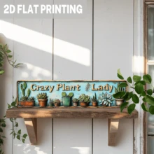 2D Flat, 1pc Countryside Style Crazy Plant Lady Metal Sign, Succulent Theme, Wall Decor, Suitable For Farmhouse, Kitchen, Garden, Porch Rustic Wall Decoration, Decorative Sign, Size 4x16 Inches, 2D Flat - Multicolor - View 7
