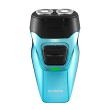 HYUNDAI Dual-Head Floating Electric Shaver YS702, Portable, Lightweight, Detachable Blades, Wet & Dry Use, Dual Foil Heads, Convenient , Low-Noise Motor, Smooth Shaving - Blue - View 8