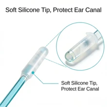 Gentle Ear Cleaning Sticks, Pain-Free Earwax Remover Kit For Adults, Reusable Silicone Earwax Removal Tool With Easy-Clean Design,  Spiral Ear Pick For Itchy Ears, Home Ear Care Set - 查看 3