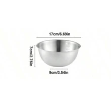 201 Stainless Steel Salad Bowl, Mixing Bowl For Baking, Kneading, Whipping, Multi-Functional Kitchen Utensil - Silver - View 12