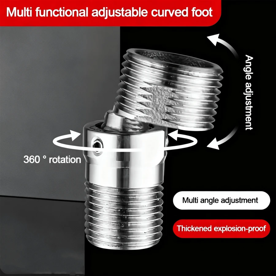 Adaptador multifuncional ajustable del mezclador de ducha de arco - Rotación de 360°, válvula de metal duradera, fácil instalación, rosca de la UE y EE. UU., diseño moderno e impermeable - A - Ver 1