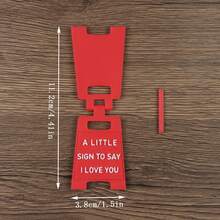 1pc Mini "I Love You" Decor, Cute Red A-Shape Desktop Decor, Silicone Heart Message Desk Decoration Suitable For Home, Office, Bedroom, Wedding, Anniversary, Valentine's Day, Romantic Gift For Couples, Sweet Desktop Accent, Perfect For Valentine's Day, Wedding Season, Anniversary Celebration - Multicolor - View 5