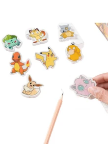 pokemon 全新烫金橡皮擦，独立包装，学生文具，奖品橡皮擦，干净，理想的儿童礼物 - 彩色 - 查看 4