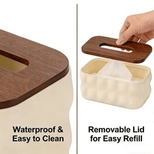 1 hộp đựng khăn giấy bằng gỗ thiết kế hình lông vũ, hộp đựng khăn ăn để bàn sang trọng cho phòng khách, hộp đựng khăn giấy sáng tạo. - Nhiều màu - Xem 4