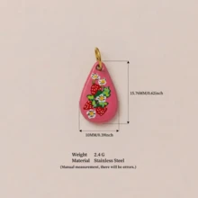 1pc Fruit Series Jewelry Pendant Accessories, Including Orange, Lemon, Strawberry Pattern Elements. Made Of 18K Electroplated Stainless Steel, Suitable For Daily Bag Decoration, Charming Ladies Necklace Pendant, Bracelet Pendant, Phone Strap Pendant, Keychain Pendant - Multicolor - View 9