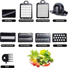 13-In-1 Professional Original Vegetable Slicer - Vegetable Slicer And Meat Grinder, Food Slicer With Container, Fruit Slicer, Kitchen Utensils And Accessories, Essential Home Manual Kitchen Tool Set, Suitable For Potato, Carrot, Cucumber And Other Ingredients, Efficient Slicer, Compact Design, Ideal Choice For Busy Mothers, Kitchen Supplies, Kitchen Accessories, Cheese Grater, Kitchen Vegetable Slicer, Kitchen Multi-Function Cutter, Vegetable Slicer, Vegetable Shredder, Kitchen Gadgets - Multicolor - View 9