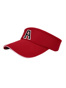 1pc Women's Lightweight Sun Hat, 26 Letters Design, Curved Brim, Suitable For Running And Outdoor Activities, Sun Protection Breathable Sports Cap - Red - View 6
