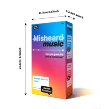 Music Lyric Game Card, Funny Song Lyric Party Board Game, Misheard Song Name Nonsensical Lyric Card, Family Game Night Party Board Game, Music Knowledge And Vocabulary Challenge - 彩色 - 查看 2