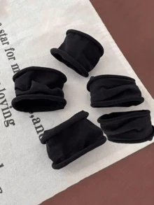 Elásticos de cabelo pretos elegantes - Elásticos grossos e sem costura, macios, confortáveis e antiderrapantes. Acessórios de cabelo em cor clássica, adequados para diversos penteados, perfeitos para o dia a dia, para a volta às aulas e para as festas de fim de ano. Prendedores de rabo de cavalo, elásticos de cabelo, prendedores de cabelo, cordas elásticas para cabelo. - Preto - Ver 8