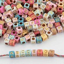 200颗/包 6mm*6mm 多色亚克力字母珠，适用于珠宝制作、家居DIY工艺品、项链和钥匙扣配件 - 彩色 - 查看 12