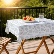 1pc Beach-Themed Seashell & Star Pattern Tablecloth, Easy To Clean Durable Fabric, Suitable For Wedding, Birthday, Housewarming Party, Kitchen And Picnic - A - View 19