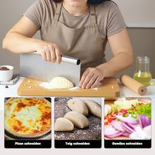 1 pieza Raspador de masa de acero inoxidable con cortador multifunción con escala y superficie antiadherente, diseño de mango ergonómico, perfecto para hornear pasteles, tartas y pizza. Superficie de metal duradera, diseño a prueba de óxido. - Multicolor - Ver 12
