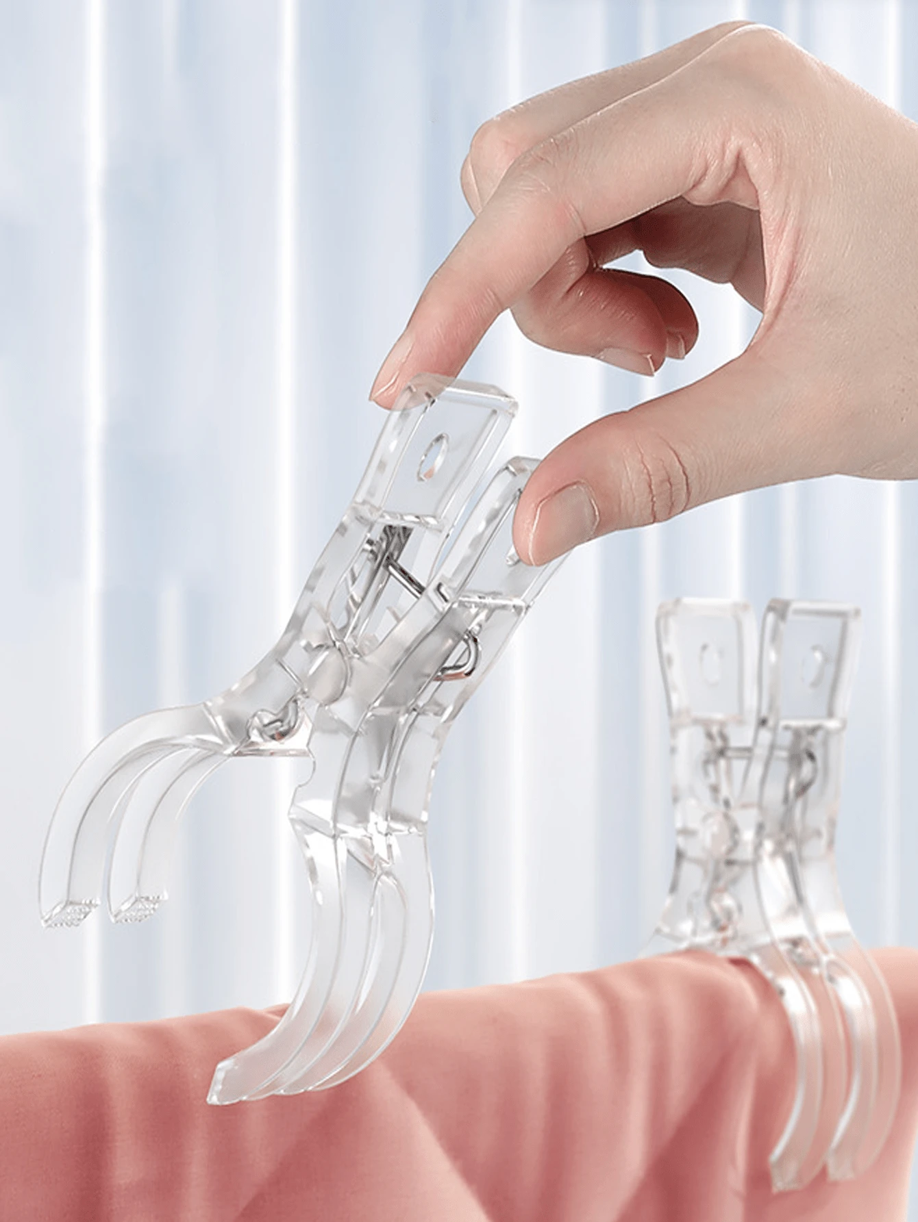 2/5/10pcs Heavy Duty Transparent Plastic Spring Clamps, Multi-Purpose Balloon Arch Clips, Used For Background Fixing, Sturdy Craft Clamps, Suitable For Birthday Party Decoration, Woodworking Projects And Photography Studio, Essential Tool Set For Hobbyists - Multicolor - View 1