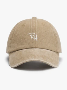 1 st. damkeps med broderad RH-motiv, tvättad basebollkeps, trendig justerbar solskyddshatt för avslappnad användning, lämplig för vår-/höstutflykter, resor, strand, fest - Multifärgad - Visa 13