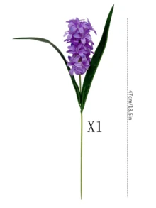 1/3/6pcs Artificial Hyacinth Flowers, 47cm Fake Flowers Suitable For Wall, Living Room, Bedroom, Wedding, Party Decoration, Tabletop Filler, Home, Desktop Decor, Kitchen, Wedding, Tabletop, Center Decor, Office, Garden, Outdoor, House, Yard Decoration, Spring Summer Autumn Winter Decor - Purple - View 10