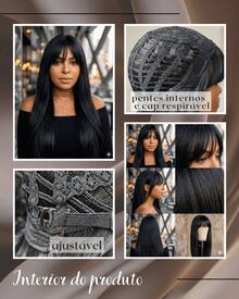 Synthetic Woven Wigs - màu đen - Xem 5