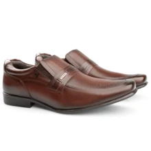 Kit 4x1 Rafarillo Men's Dress Shoes In Comfortable Leather, New Release, For Weddings And Work + Belt + Socks + Shoehorn, Original Mahogany Black Footwear 45030 - Rỉ Nâu - Xem 3