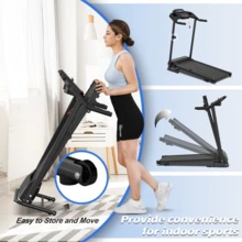 Folding Treadmill For Home Use, 2.5HP Quiet Motor, 0.5–7.5 MPH With 8% Manual Incline, Compact Electric Treadmill With LED Display, 300 LBS Capacity, Cup Holder & Safety Key - 查看 7