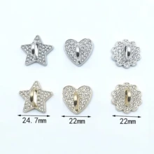 Metal Rhinestone DIY Phone Case Decor Accessories, With Adhesive Holder Base, Heart, Star, Flower Patterns, Universal Hook - Multicolor - View 2