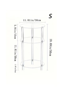 1pc Round Acrylic Table, Double-Layer Round Edge Desk, Lightweight And Detachable, Suitable For Living Room, Office Reception Area And Apartment - Multicolor - View 12