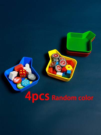 Bộ 4 khay đựng phụ kiện và chip trò chơi đa năng, chất liệu nhựa, thích hợp cho các trò chơi bàn cờ, trò chơi nhập vai, người lớn sử dụng, để lưu trữ và sắp xếp phụ kiện trò chơi.