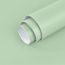 【夏季美学壁纸】防水自粘乙烯基壁纸,哑光表面 | 可移除,适用于客厅、厨房、卧室、宿舍 - 冬季美学墙面装饰,即撕即贴,家具翻新 1卷 - 淺綠 - 查看 11