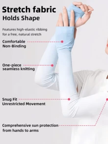 Ống tay chống nắng Ombre bằng lụa băng, chỉ số chống nắng UPF50+, thoáng khí, mát mẻ, màu chuyển sắc, chất liệu lụa băng, che nắng hiệu quả, thích hợp cho đạp xe/lái xe ngoài trời, du lịch/thể thao/văn phòng/công việc ngoài trời, sử dụng được quanh năm, lễ hội, găng tay, tiệc tùng. - Nhiều màu - Xem 2