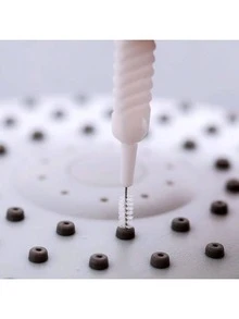 10 piezas Cepillo espiral limpiador de acumulación mineral, cepillo limpiador de grietas anti-obstrucción, herramienta de limpieza multifuncional para grifos, fregaderos y respiraderos de baño y cocina - Blanco 10 piezas - Ver 6