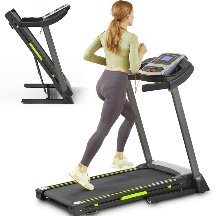 Folding Treadmill For Home, 3.5HP Quiet Motor & App Control, 3D Virtual Running, Shock Absorption, 400 Lb Capacity, LCD Display, Bluetooth Speakers, Small Treadmills For Small Spaces - 美規A型插(110-127V) - 查看 1