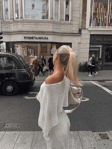 女士性感针织短款上衣，船领无袖半透明中弹，适合春夏通勤度假穿着 - 白色 - 查看 6