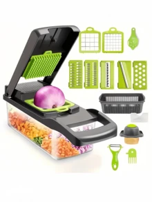 1 Máy Cắt Rau Củ Đa Năng, Dụng Cụ Cắt Thái, Băm Hạt, Gọt Vỏ Khoai Tây, Bào Tử Cà Rốt, Củ Cải, Hành Tây, Trái Cây, Lưỡi Dao Bằng Thép Không Gỉ, Dụng Cụ Nhà Bếp Cắt Nhanh, Dễ Vệ Sinh - Nhiều màu - Xem 1