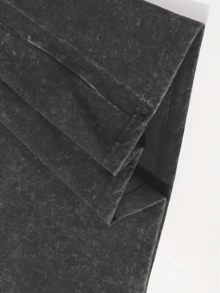 VintageWashed Pop Rock Band Tame Impala Currents Graphic Print T Shirts Men Women Casual Cotton Over - 黑色 - 查看 4