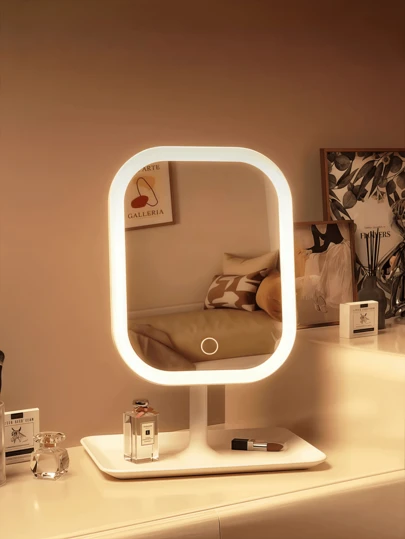 LED化妆镜，3种照明模式，触控操作，可折叠便携化妆镜，旅行化妆镜，可充电，LED化妆镜，女士圣诞礼物，家居装饰，返校季房间装饰，学习用品