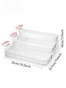 1pc Clear Vanity Cosmetic Storage Box, Can Store Perfumes, Aromatherapy Products, Nail Polish. Multi-Layer Trapezoidal Makeup Display Stand, Suitable For Beach, Bathroom And Bedroom Series. Large Capacity, Suitable For Home Decoration And As A Gift. - Clear - View 8