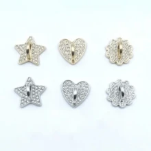 Metal Rhinestone DIY Phone Case Decor Accessories, With Adhesive Holder Base, Heart, Star, Flower Patterns, Universal Hook - Multicolor - View 1