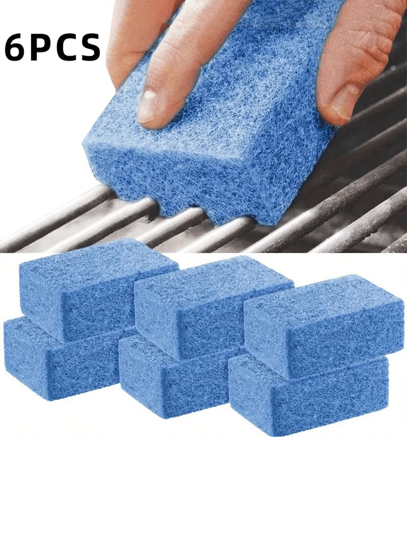 6 miếng bọt biển vệ sinh vỉ nướng chuyên nghiệp - Chịu nhiệt, không làm trầy xước, tay cầm chống trượt tiện dụng, phù hợp với vỉ nướng gas/than, cần thiết cho nhà bếp ngoài trời, bền và dễ vệ sinh, dụng cụ vệ sinh đa năng cho người nướng BBQ, chuyên gia nướng thịt. - nhiều màu - Xem 1