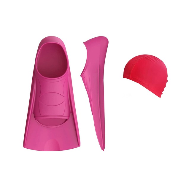 Aletas Buceo Cortas Hombres Y Mujeres Aletas Natacio Silicon, Aletas de entrenamiento de natación cómodas de silicona con cuchilla corta, flotantes, con bolsa de malla para hombres y mujeres adultos para fortalecer las piernas, esenciales de playa, accesorios de playa, flotador de piscina