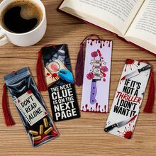 惊悚悬疑主题亚克力书签，创意暗黑悬疑书签，血迹斑斑的刀纹图案，悬疑风格文学礼品，适合神秘、侦探和犯罪小说爱好者 - 均碼 - 查看 13