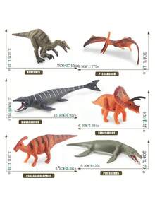 Set de 12 piezas de juguetes con modelos de dinosaurios del Jurásico para decoración de habitación, incluye 3 Tyrannosaurios Rex, máscaras de dinosaurio y un kit de excavación de dinosaurios - Multicolor - Ver 4