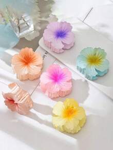 1/3/6 Peças Presilhas de Cabelo com Flor Espiral, Acessórios de Cabelo Elegantes para Praia e Férias, Grampos de Cabelo de Verão para Looks de Praia, Viagem, Festa - Multicolorido - Visão 2