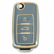 汽车钥匙遥控器保护套，防震防尘，适用于高尔夫4/5/6/7、帕萨特B5/B6/B7/B8、途观、捷达、朗逸等车型。 - 單包 - 查看 13