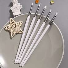 5pcs Nail Art Brush Set, Includes Silicone Tips, Dotting Brush, Blending Brush And Flower Painting Brush. This Multi-Function Nail Art Brush Set Is Suitable For 20 Different DIY Nail Art Projects. - Multicolor - View 4