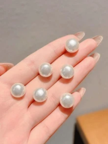 10pcs Pearl White Shirt Brooch Buttons, Discreet Buttons For Women Blouse, Cardigan, Dress - White - View 2