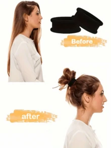Elásticos de cabelo pretos elegantes - Elásticos grossos e sem costura, macios, confortáveis e antiderrapantes. Acessórios de cabelo em cor clássica, adequados para diversos penteados, perfeitos para o dia a dia, para a volta às aulas e para as festas de fim de ano. Prendedores de rabo de cavalo, elásticos de cabelo, prendedores de cabelo, cordas elásticas para cabelo. - Preto - Ver 9