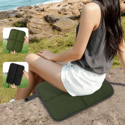 1pc Oxford Cloth Foldable Outdoor Seat Cushion/Moisture-Proof Pad - Portable, Suitable For Camping, Hunting, Hiking, Picnic, Solid Color Pattern, Camping Accessories, Essential Hiking Gear, Brightly Colored Pattern Design, Durable Fabric, Easy To Clean