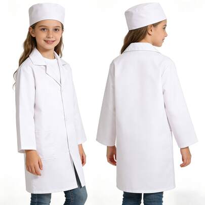 Bộ trang phục bác sĩ cho trẻ em, trang phục hóa trang dự tiệc, trang phục bác sĩ Halloween, bao gồm áo khoác dài tay và mũ bác sĩ, bộ trang phục nghề nghiệp lý tưởng cho trẻ em, bộ đồ chơi hóa trang dự tiệc nhiều người, quà sinh nhật bất ngờ, quà tặng ngày lễ, quà tặng dự tiệc, quà tặng Halloween, quà tặng Giáng sinh.