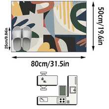 1pc Rug, Carpet, Area Rug, Doormat, Nordic Modern Luxury Creative INS Style - Beautiful Colorful Leaf Pattern Geometric Elements - Outdoor Carpet, Entryway, Balcony, Hallway, Outdoor, Patio, Living Room Etc., All Season Soft Machine Washable Carpet Mat, Home Decor - Multicolor - View 12