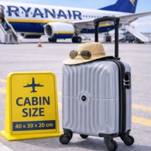 VITAL VYING حقيبة سفر صغيرة محمولة من شركة Ryanair، أبعادها 40 * 30 * 20 سم، مصنوعة من مادة ABS، مزودة بعجلات قابلة للفصل. - فضي - مشاهدة 2